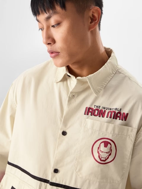 Iron Man Logo Men Utility Shirts