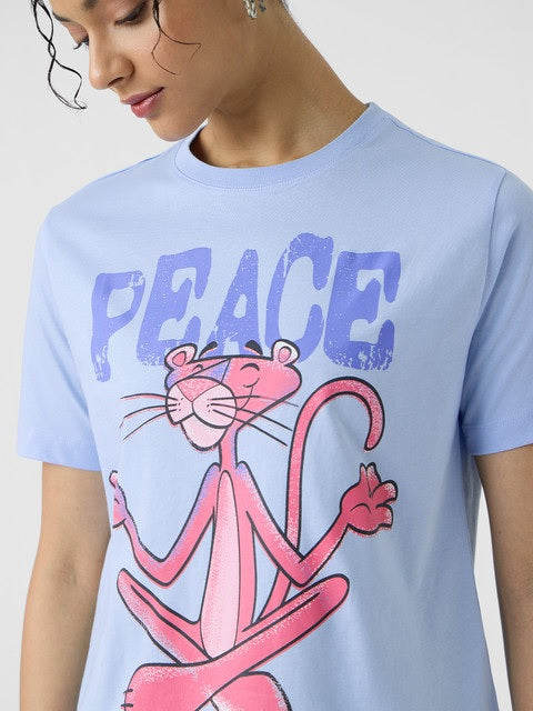 Pink Panther Peace Women Relaxed Fit T-Shirts