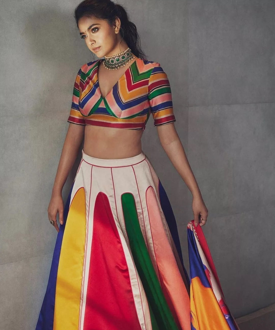 Designer Festival Wear Sartin With Digital Print Lehenga Blouse Dupatta