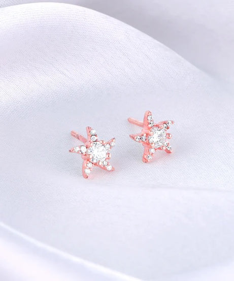 Rose Gold Starfish Earrings