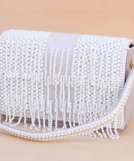 Pearl And Beads Work Clutch