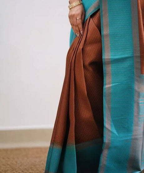 Soft Lichi Silk Jacquard Work Saree & Blouse