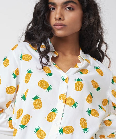 Pineapple Pattern Women Shirts