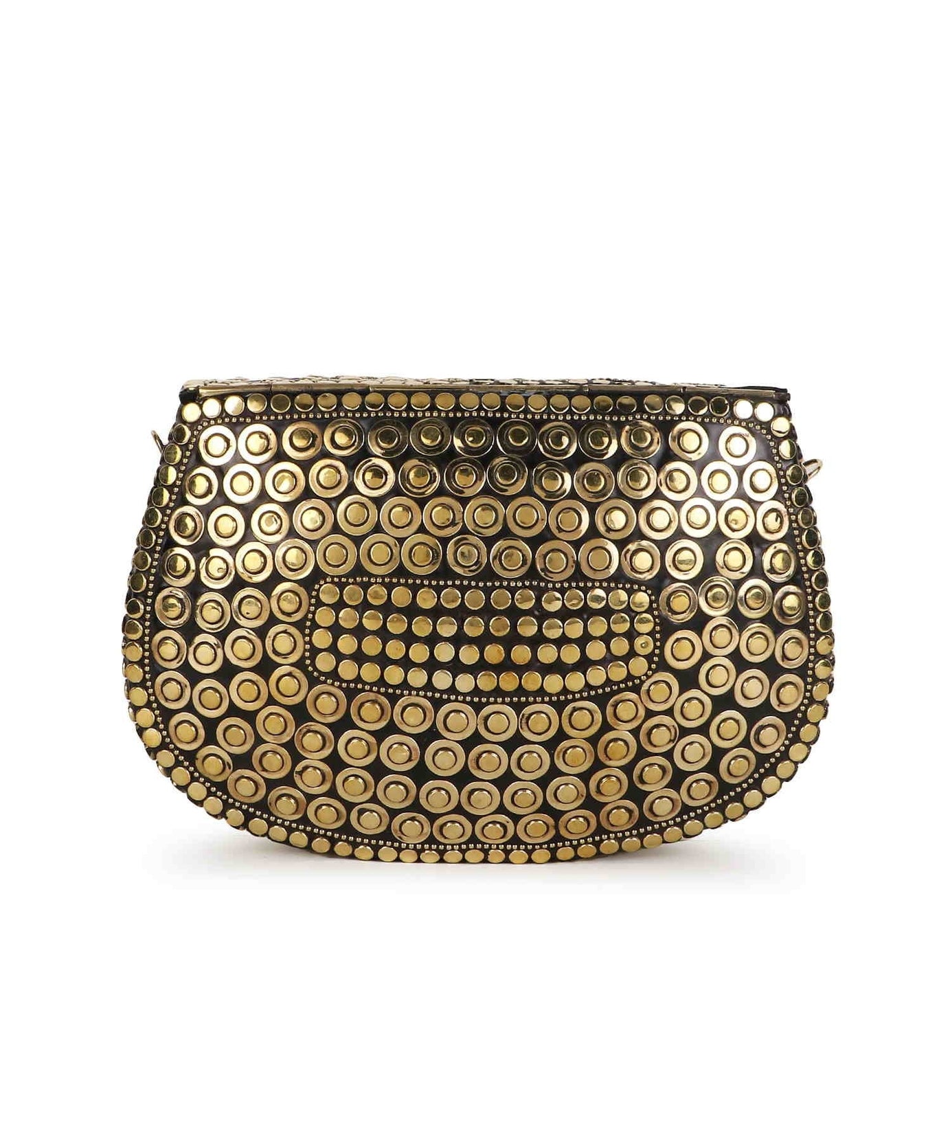 Mosaic Embellished Metal Clutch