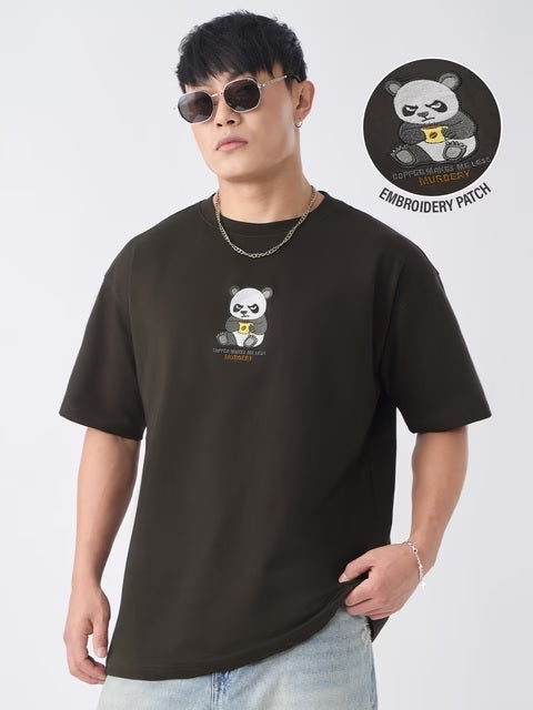 Caffeine Panda Oversized T-Shirts