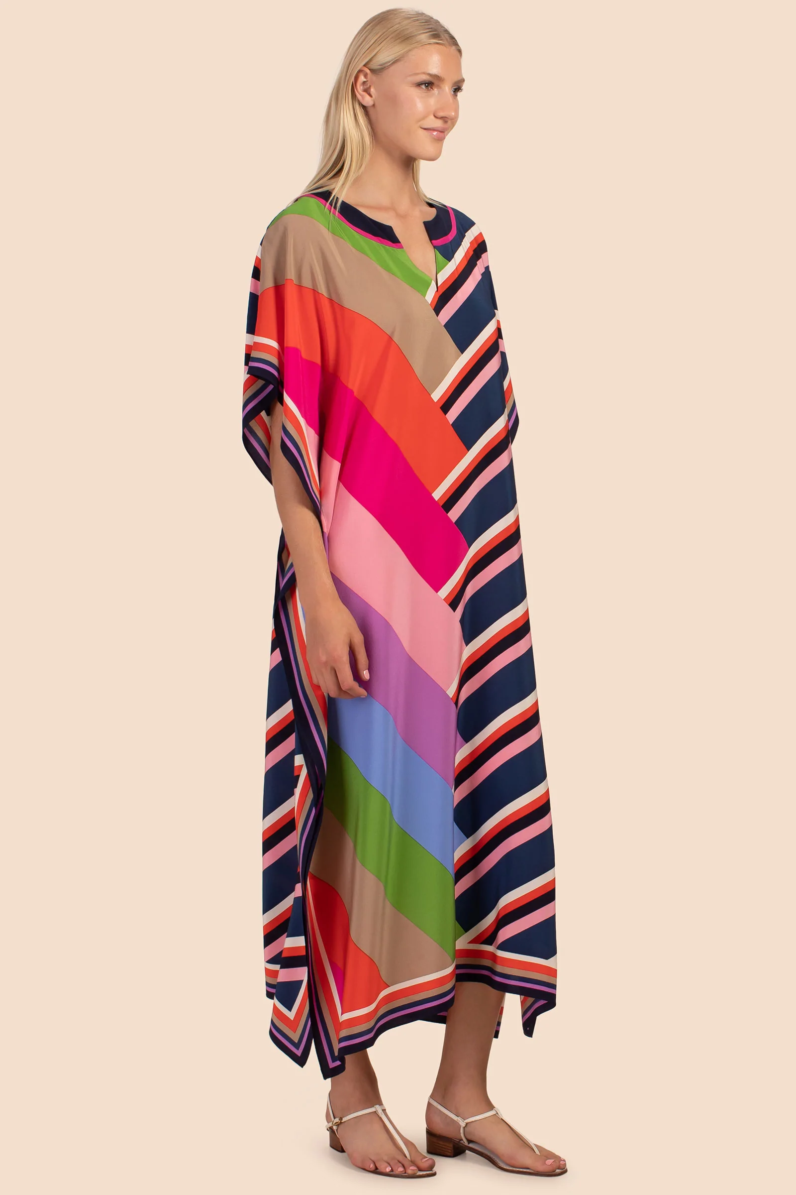 Luxury Silk Crepe Kaftan – Lightweight and Elegant Caftan For Women's