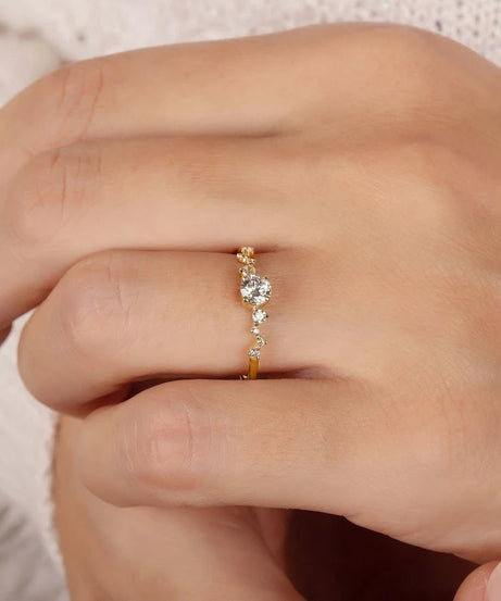 Minimalist Cluster Engagement Ring