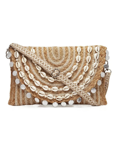 Embellished Structured Sling Bag with Tasselled