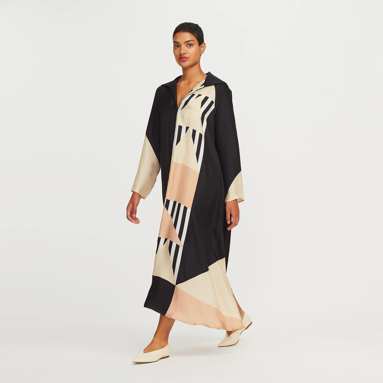 French Crepe Kaftan - Elegant and Flowing Maxi Dress Caftan For Women's