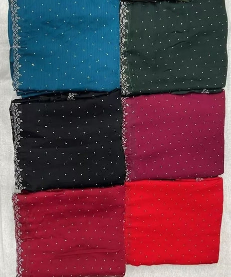 Traditional Wedding Pure Soft Satin Chiffon Saree,Stylish Sari And Blouse