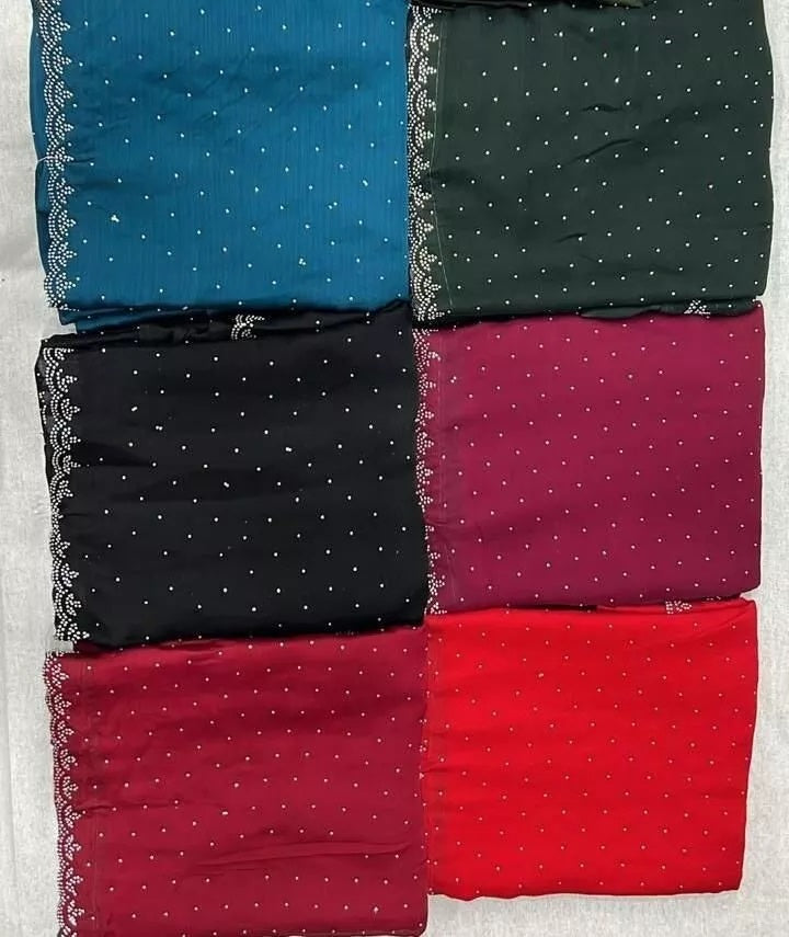 Traditional Wedding Pure Soft Satin Chiffon Saree,Stylish Sari And Blouse