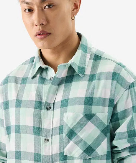 Plaid Minted Marble Men Relaxed Shirts