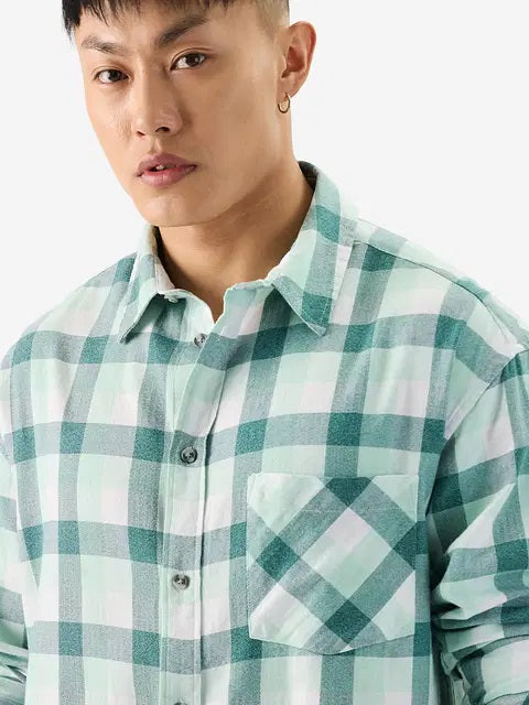 Plaid Minted Marble Men Relaxed Shirts