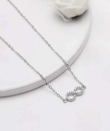 Silver Infinity Pendant with Link Chain