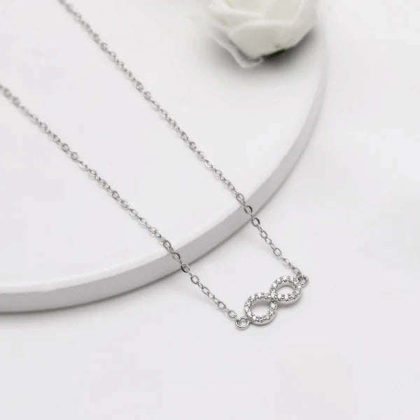 Silver Infinity Pendant with Link Chain