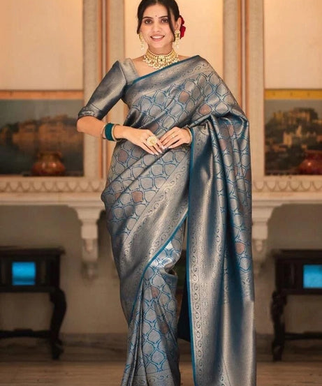 Banarasi Soft Silk Wedding Party Wear Saree,Ethnic Classic Sari With Blouse