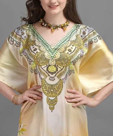 Ladies Long Kaftan Maxi Style Dresses for Women in Regular to Free Size Cover up