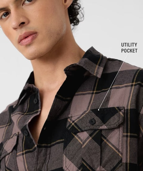 Plaid Oakwood Men Utility Shirts