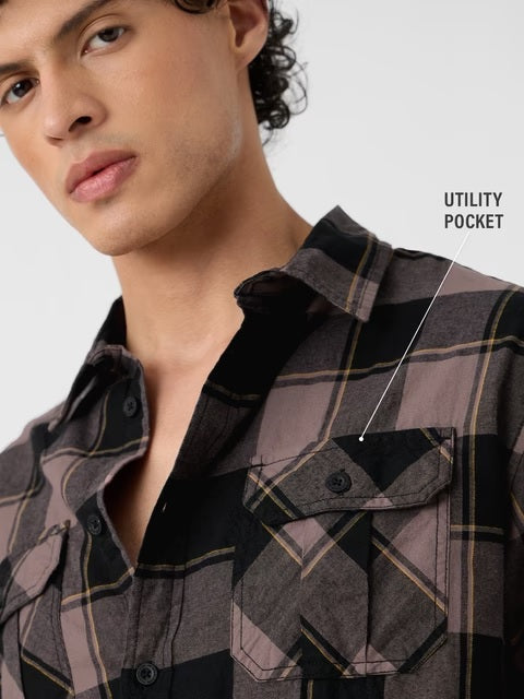Plaid Oakwood Men Utility Shirts