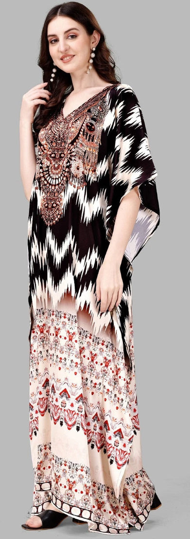 Women's Long V- Neck Batwing Sleeve Kaftan Dress