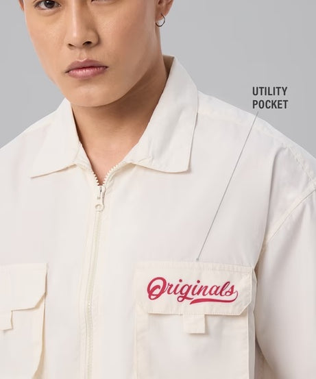 Utility Zipper Off-White Oversized Shirts