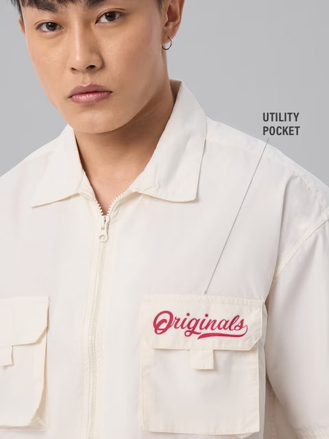 Utility Zipper Off-White Oversized Shirts