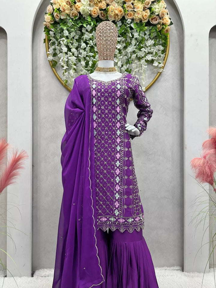 Chinon Silk & Sequence Work Salwar Kameez Dupatta