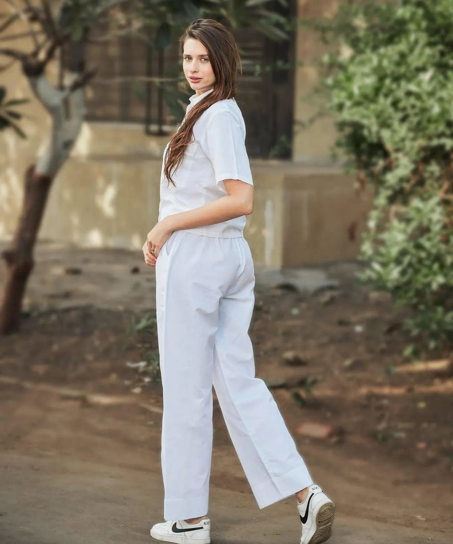 Linen Women Shirt Pant Set