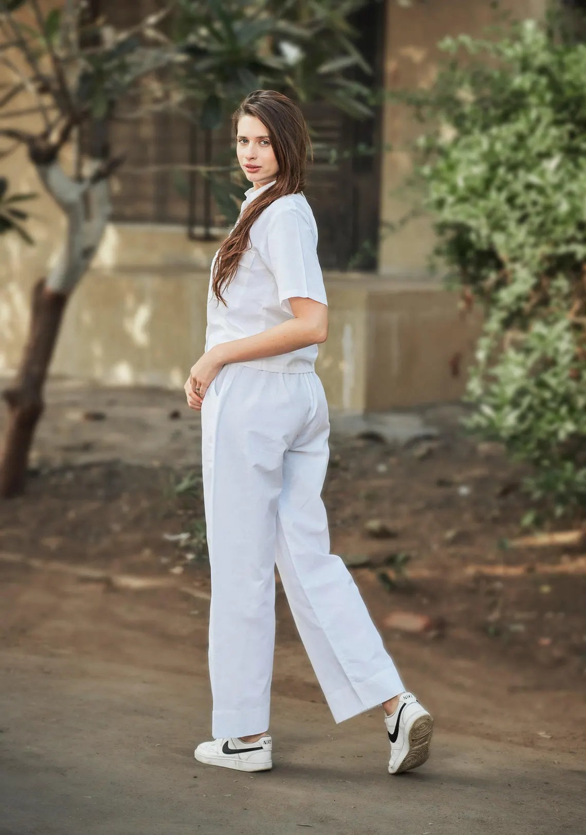 Linen Women Shirt Pant Set