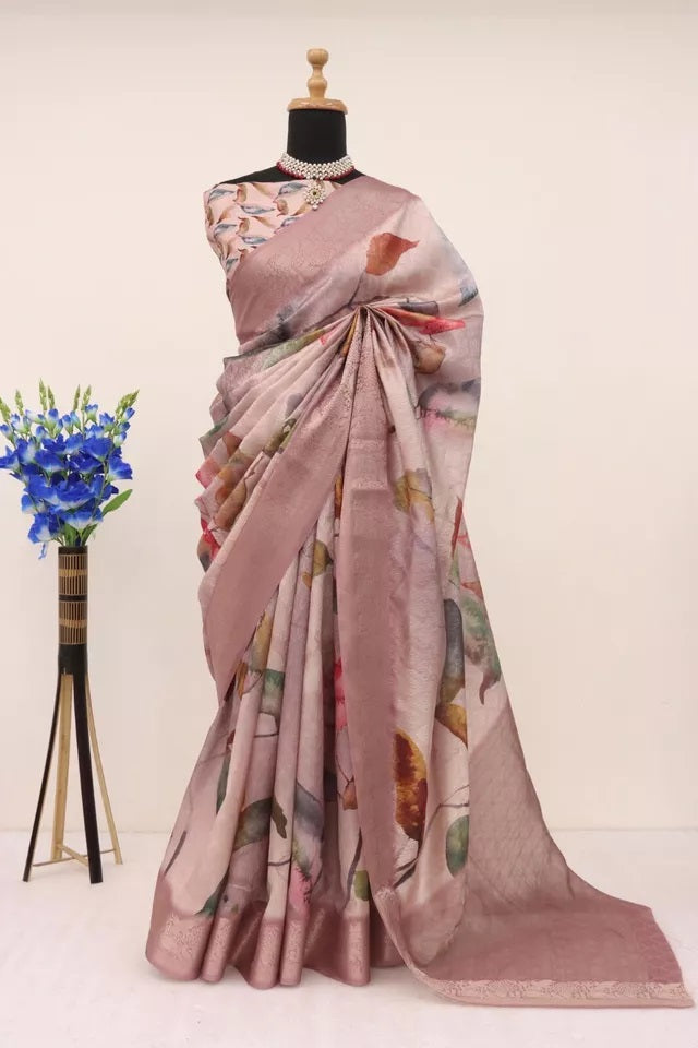 Function Style Bollywood Handloom Silk Saree,Wedding Party Ethnic Wear Sari