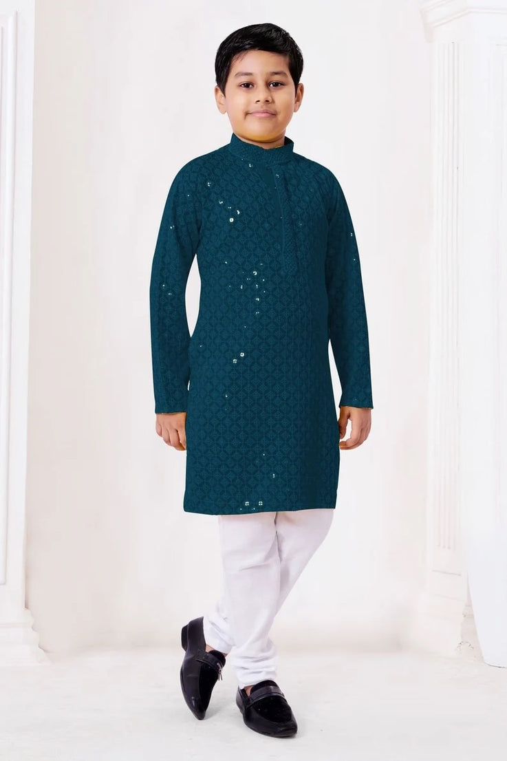 Chikankari kids Wear Kurta Pajama Set For Kid's Boy