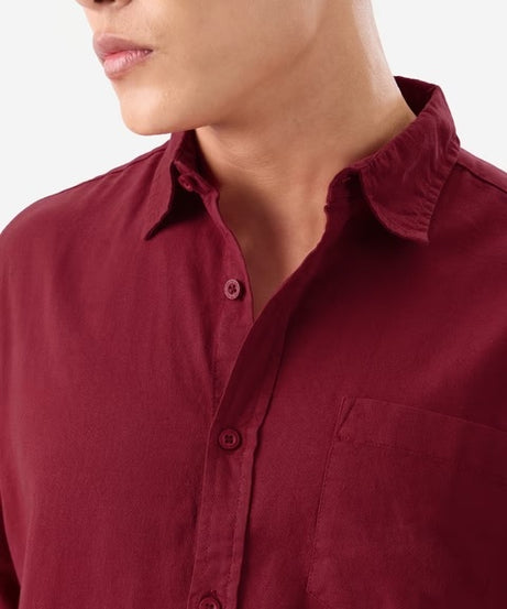 Cotton Linen Red Cotton Linen Shirts