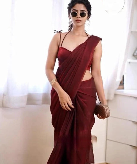 Space Silk Classic Saree, Fancy Party Wear Sari & Blouse