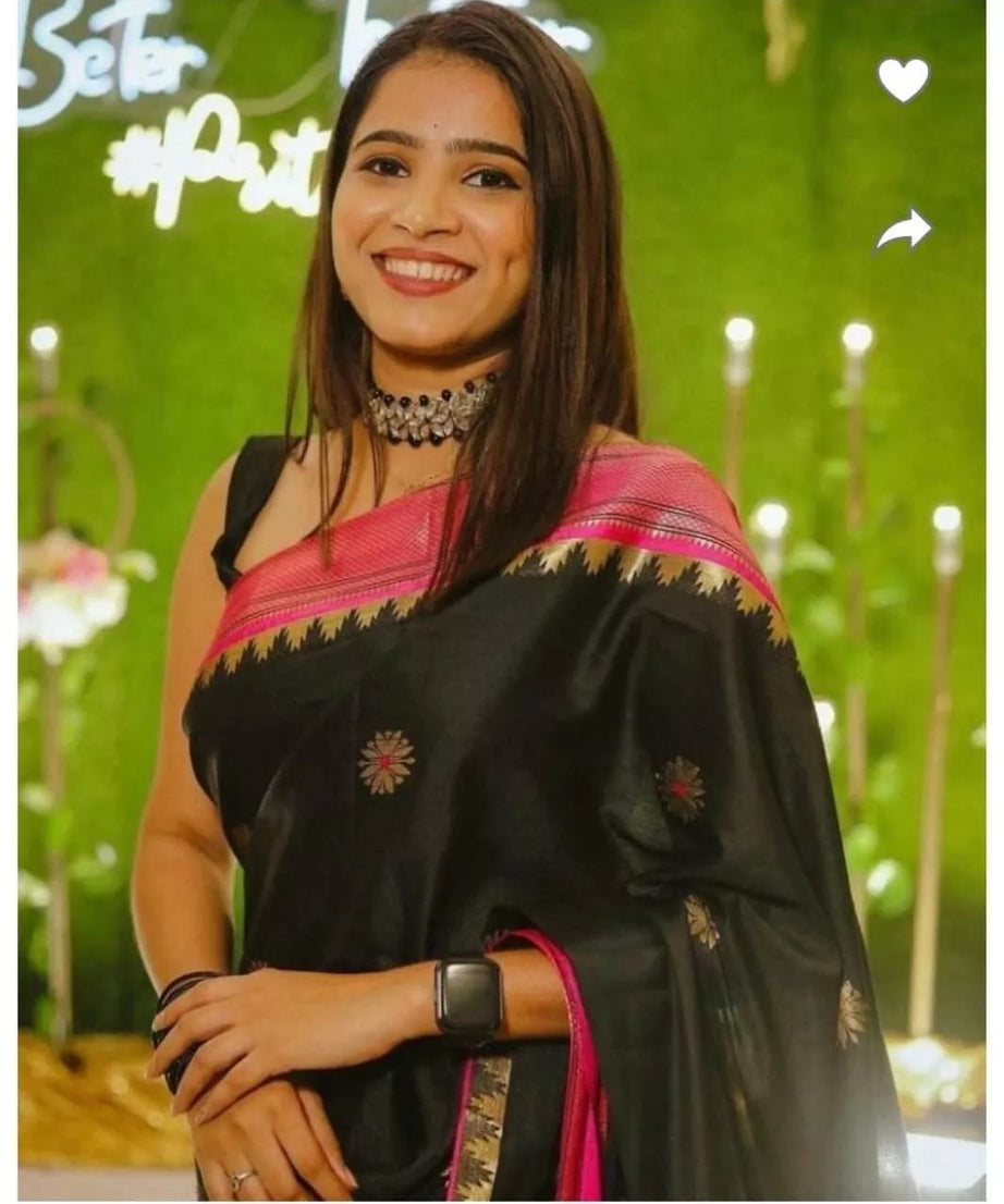 Traditional Look Wedding Wear Banarsi Soft Silk Saree & Blouse