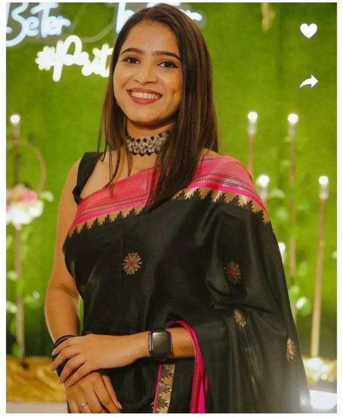 Traditional Look Wedding Wear Banarsi Soft Silk Saree & Blouse