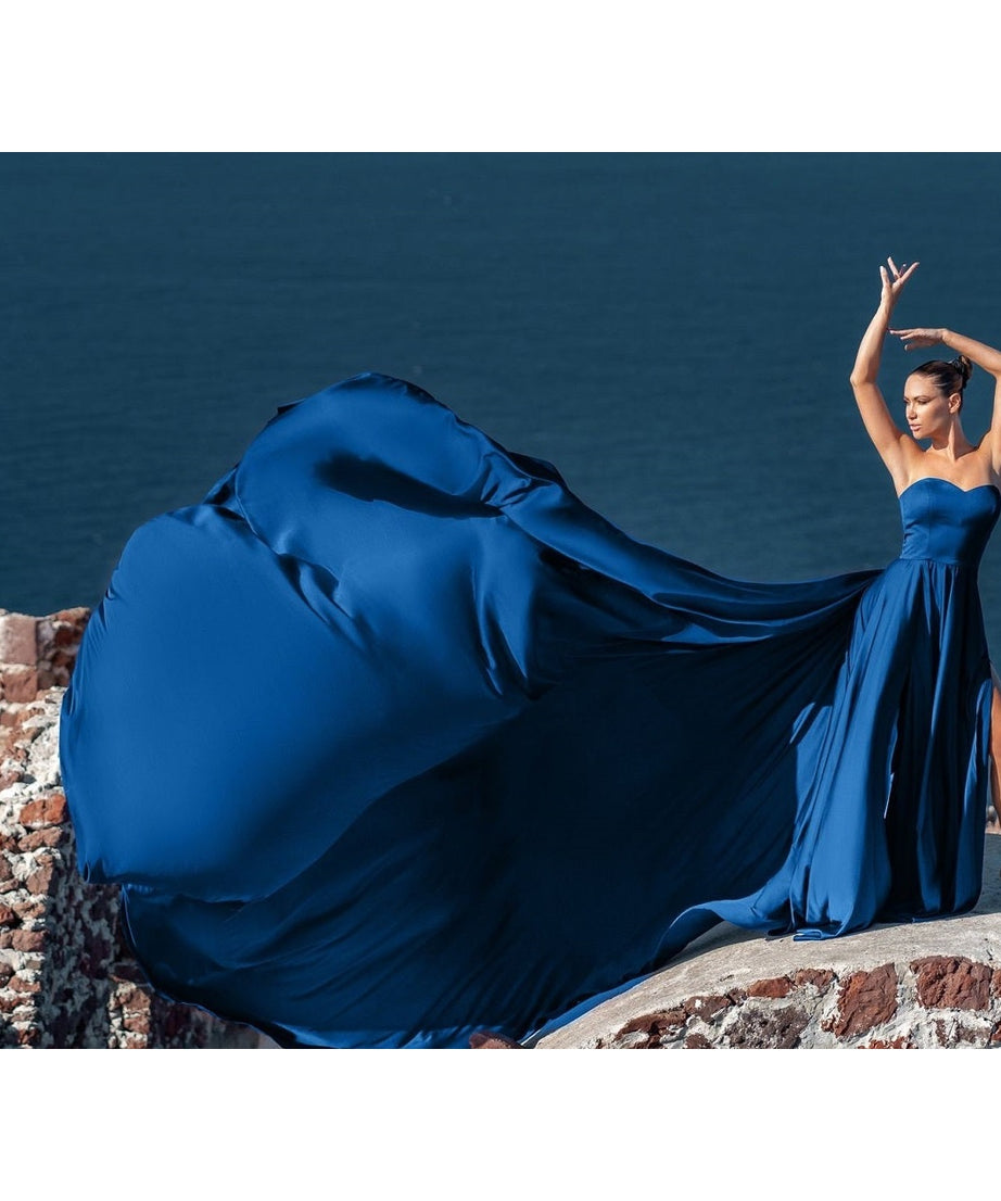 Long Flying Dress for Photoshoot, Long Train Dress