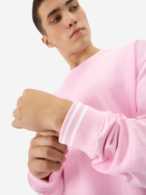 Solids Pastel Pink Oversized Full Sleeve T-Shirts