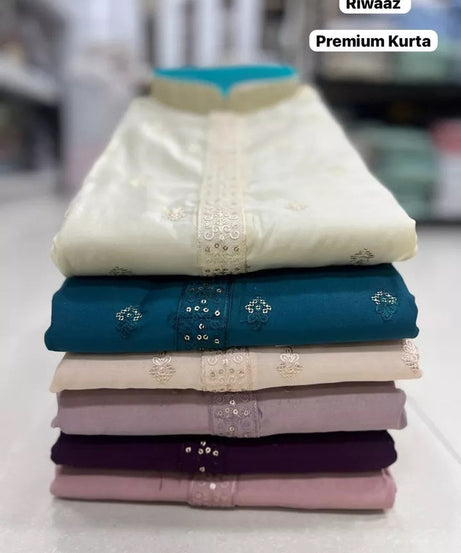 Premium Silk Indian Festival Beautiful Full Stitched Men's Kurta Pajama Set