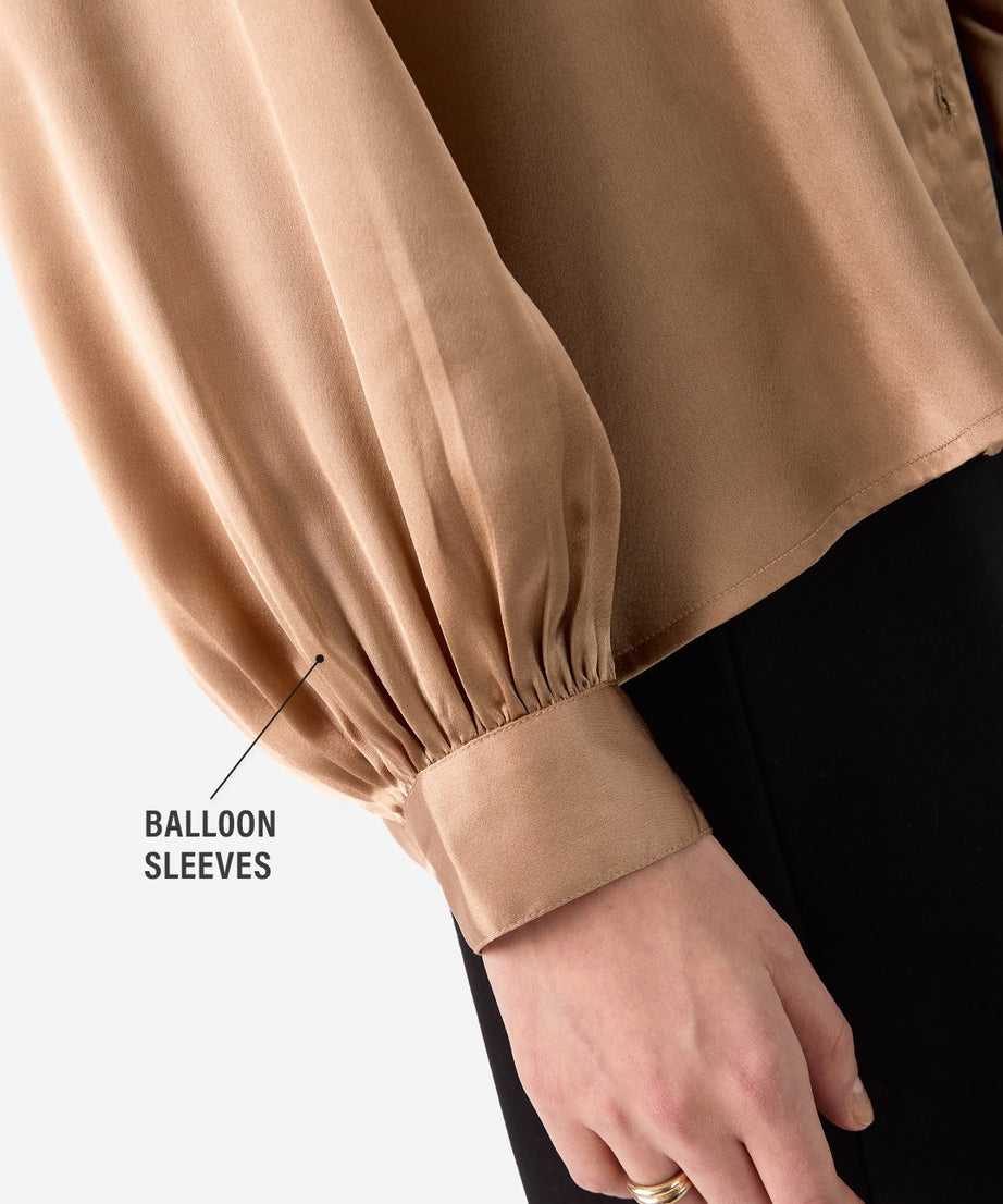 Satin Shirt Brown Women Shirts