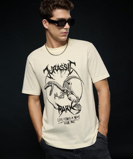 Jurassic Rockstar Raptor Men Relaxed T-Shirts