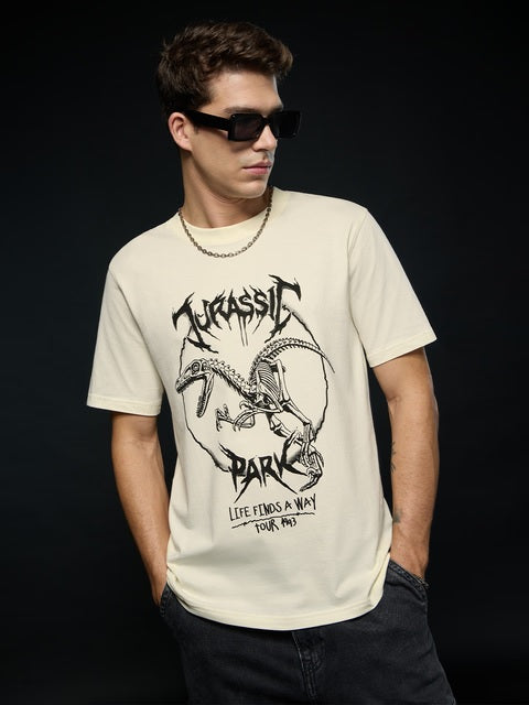 Jurassic Rockstar Raptor Men Relaxed T-Shirts