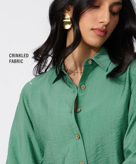 Back Tie Up Lime Women Shirts