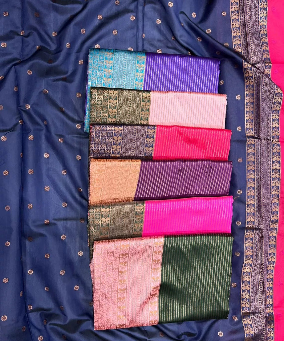 Wedding Soft Lichi Silk Sare With Blouse,Party Function Sari