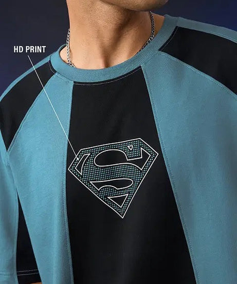 Superman Pixel Logo Oversized T-Shirts