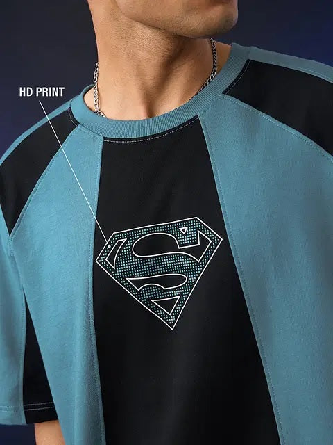 Superman Pixel Logo Oversized T-Shirts