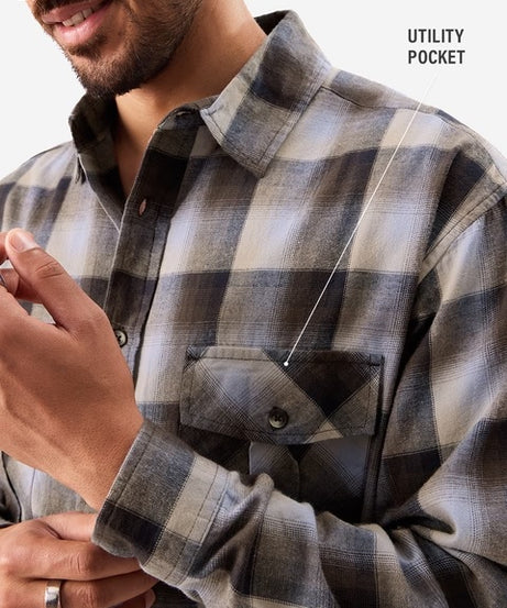Checks Brown & Beige Men Utility Shirts