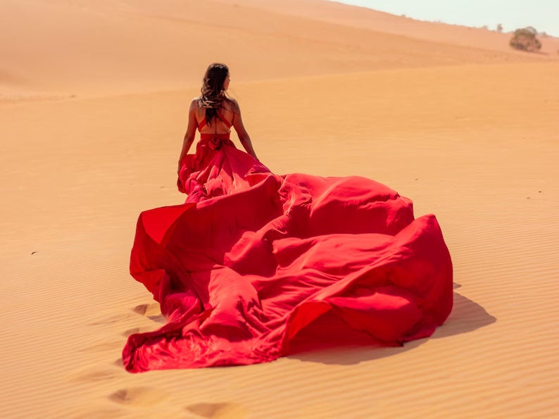 Flying Dress Yellow Long Flying Dress For Photoshoot