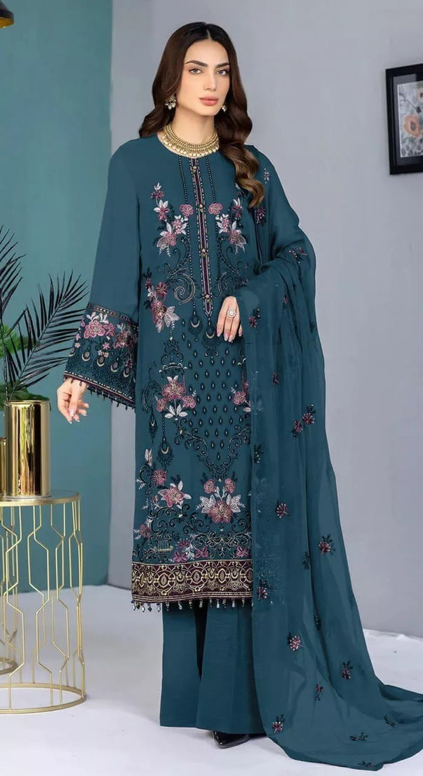 Georgette With Embroidery Stitched Work Salwar Kameez Suit