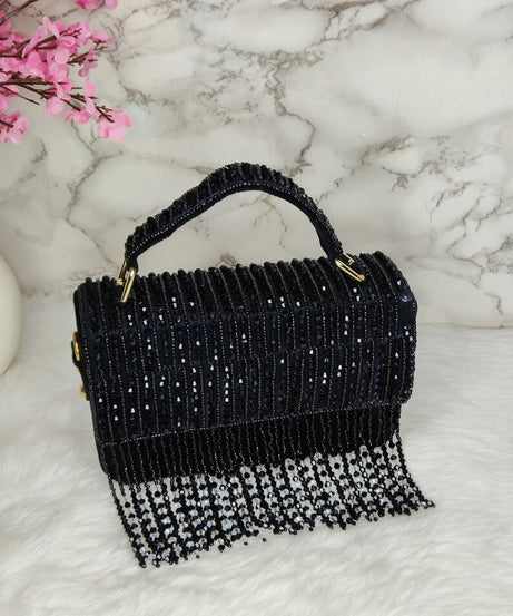 Designer Suede Embroidery Flap Clutch/Hand Bag
