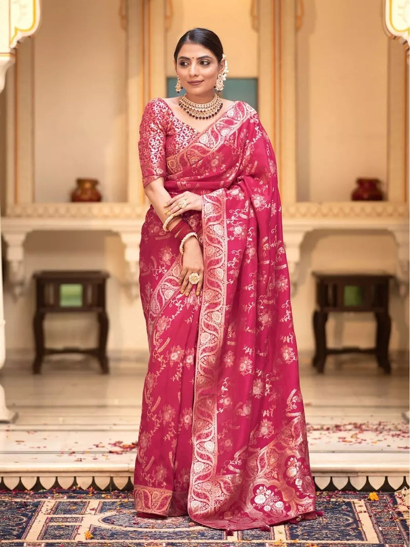 Banarasi Soft Silk Wedding Function Saree & Blouse